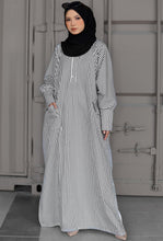 Load image into Gallery viewer, Kaftan Shirt Stripes in White