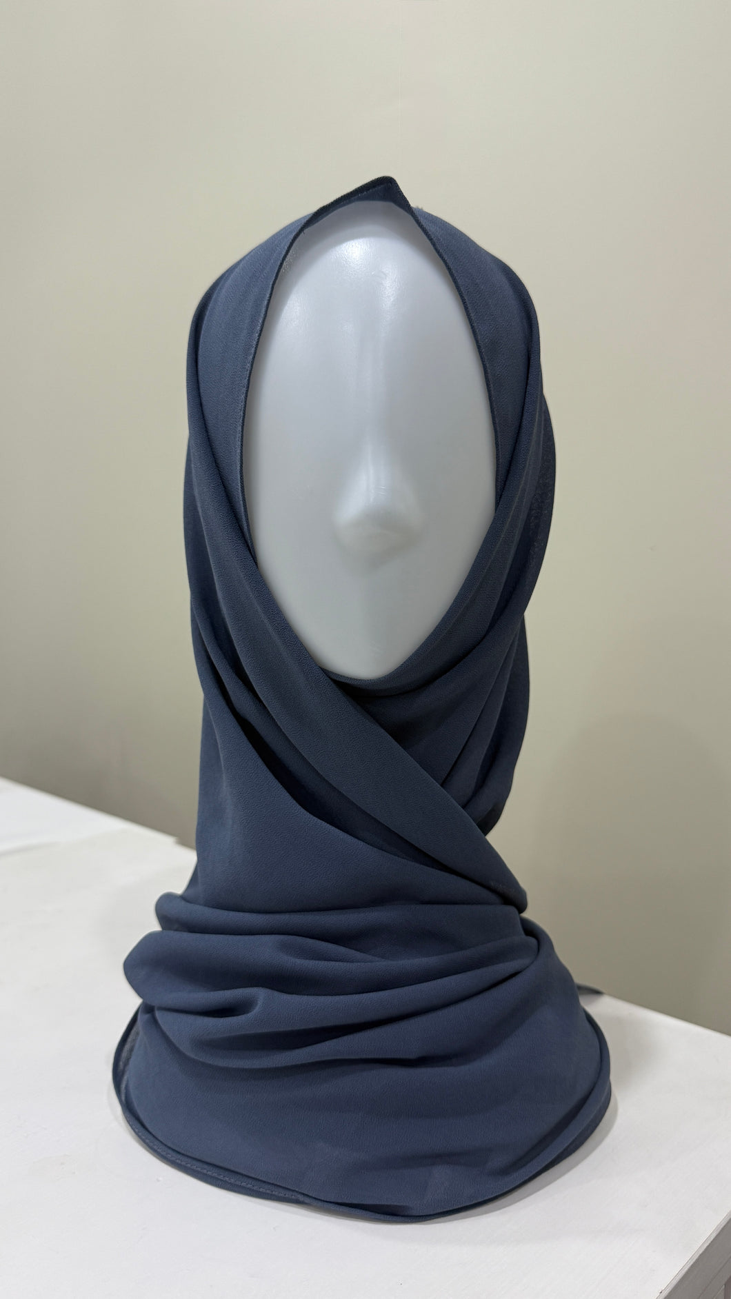 Hoodie Chiffon Maxi - Slate Blue