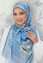 Load image into Gallery viewer, Sakura Shawl (Satin) in Sea Blue
