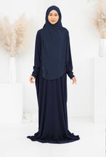 Load image into Gallery viewer, Lycra Telekung Dress - Navy Blue

