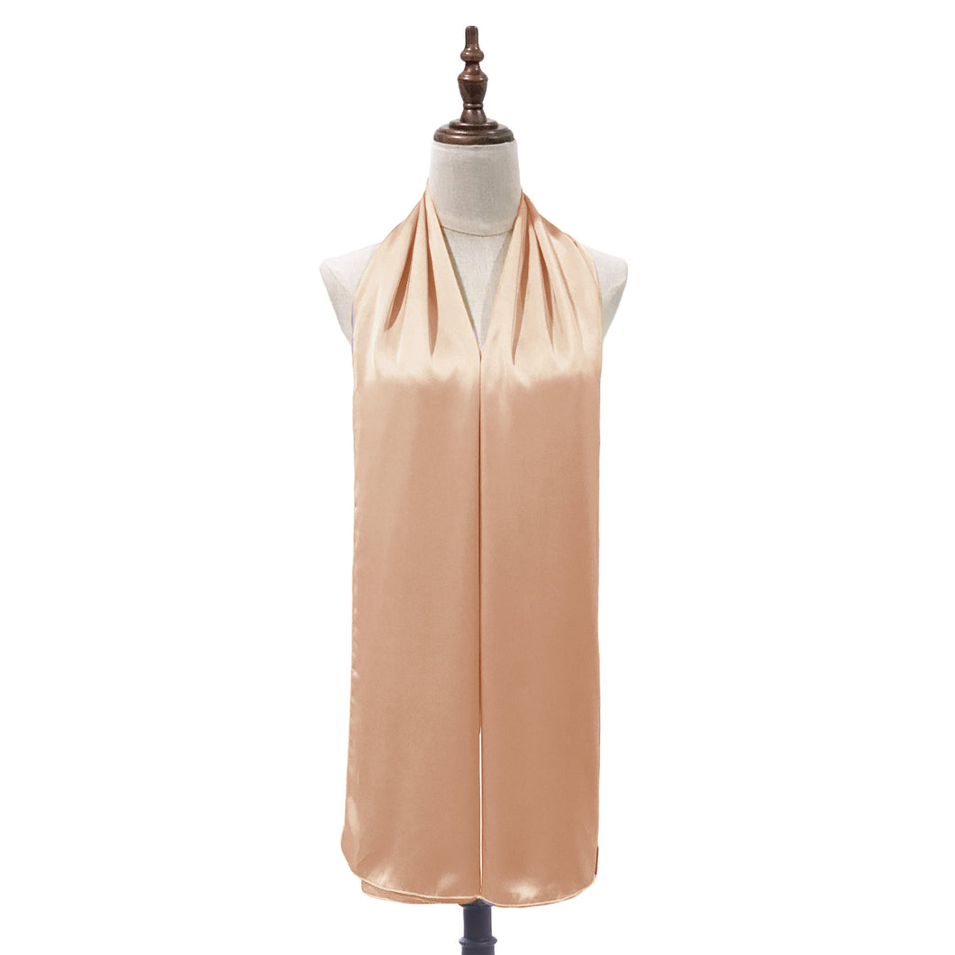 Satin Silk Shawl - Peach