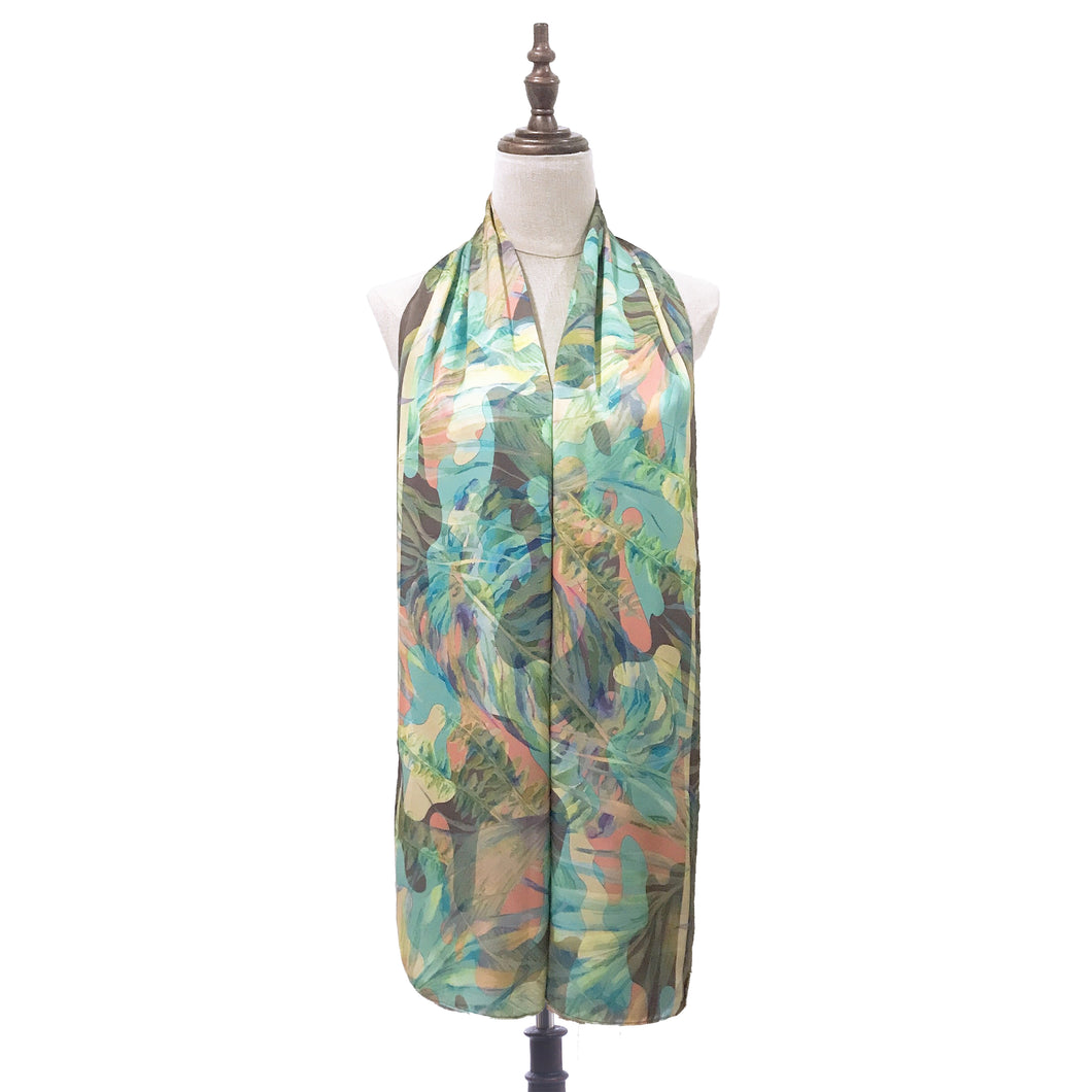 Printed Shawl - Camo Tropical in Emberglow