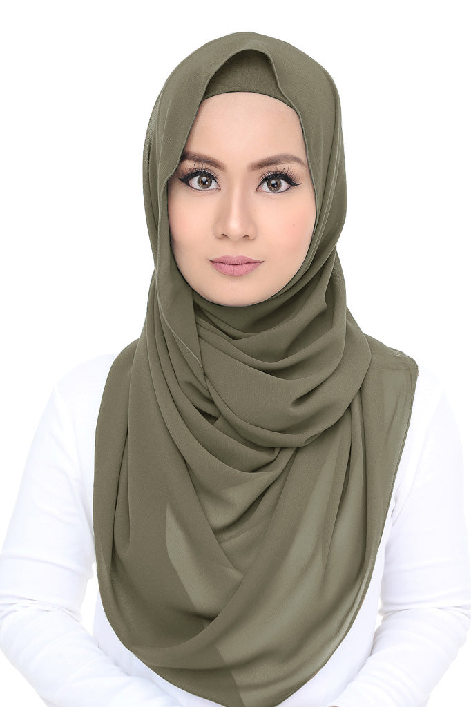 Lush (snood) Chiffon - Moss Green