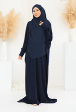 Load image into Gallery viewer, Lycra Telekung Dress - Navy Blue
